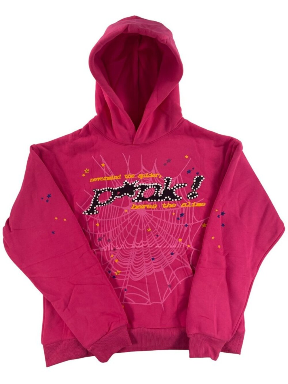 Sp5der P*NK Hoodie Spider Designer Sweatshirt Comfy Dark Pink Size Medium NEW
